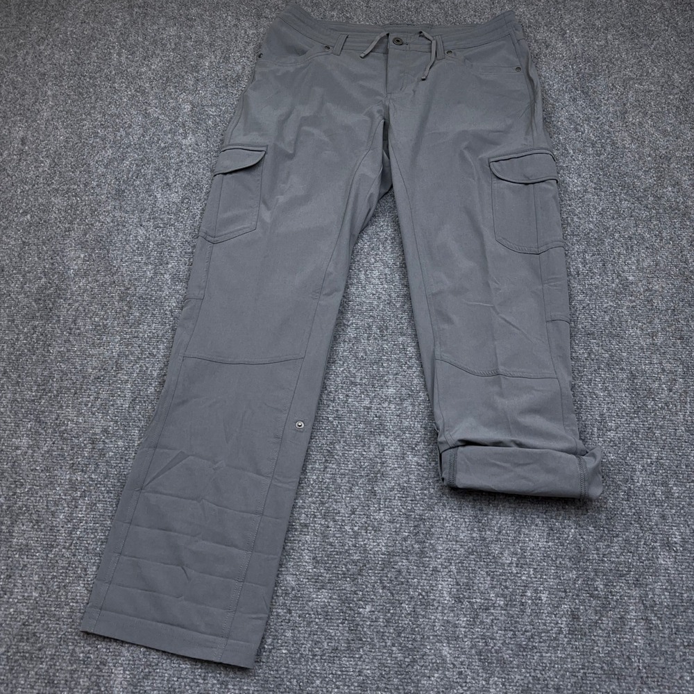 KUHL Freeflex Roll-Up Hiking Cargo Pants Women 12 REG Koal Gray Flap Pocket 6495